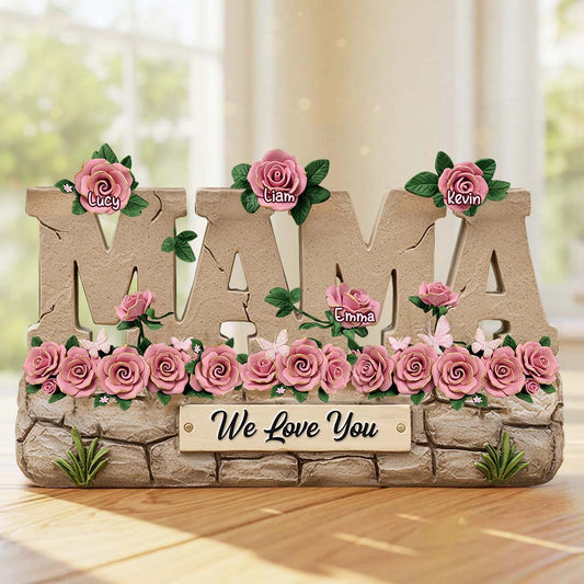 Wunderschönes Gartengeschenk für Mama und Oma – personalisierte Acrylplakette in individueller Form für die Mutter