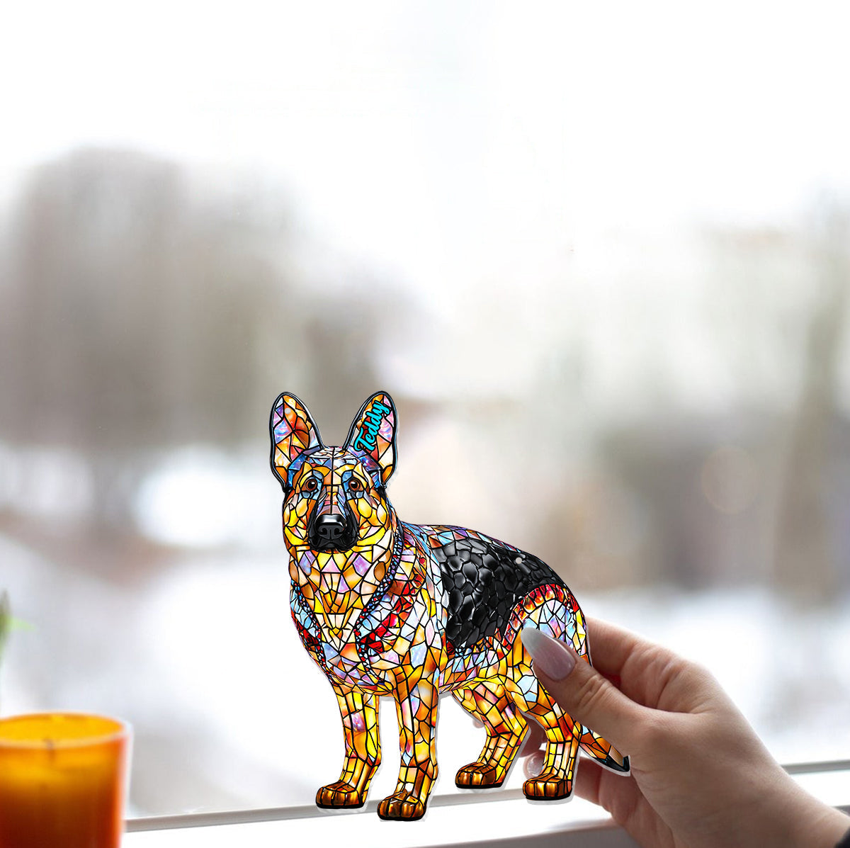 I Love My Dog - Personalized Dog Window Hanging Suncatcher Ornament