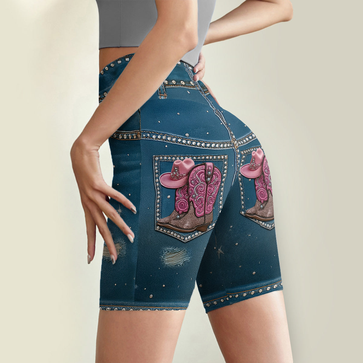 Cowgirl Era – Personalisierte Cowgirl-Radlerhosen mit hohem Bund