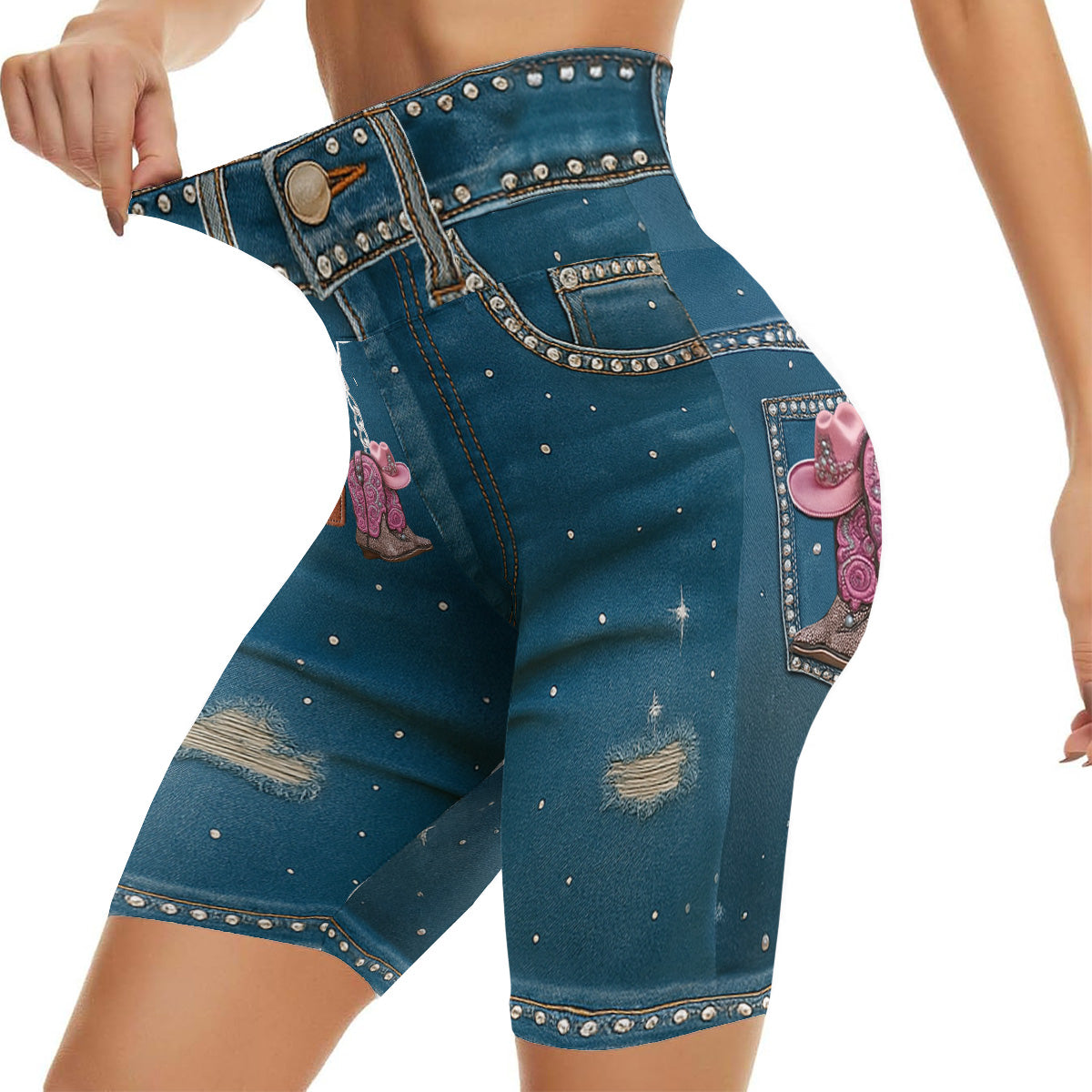 Cowgirl Era – Personalisierte Cowgirl-Radlerhosen mit hohem Bund