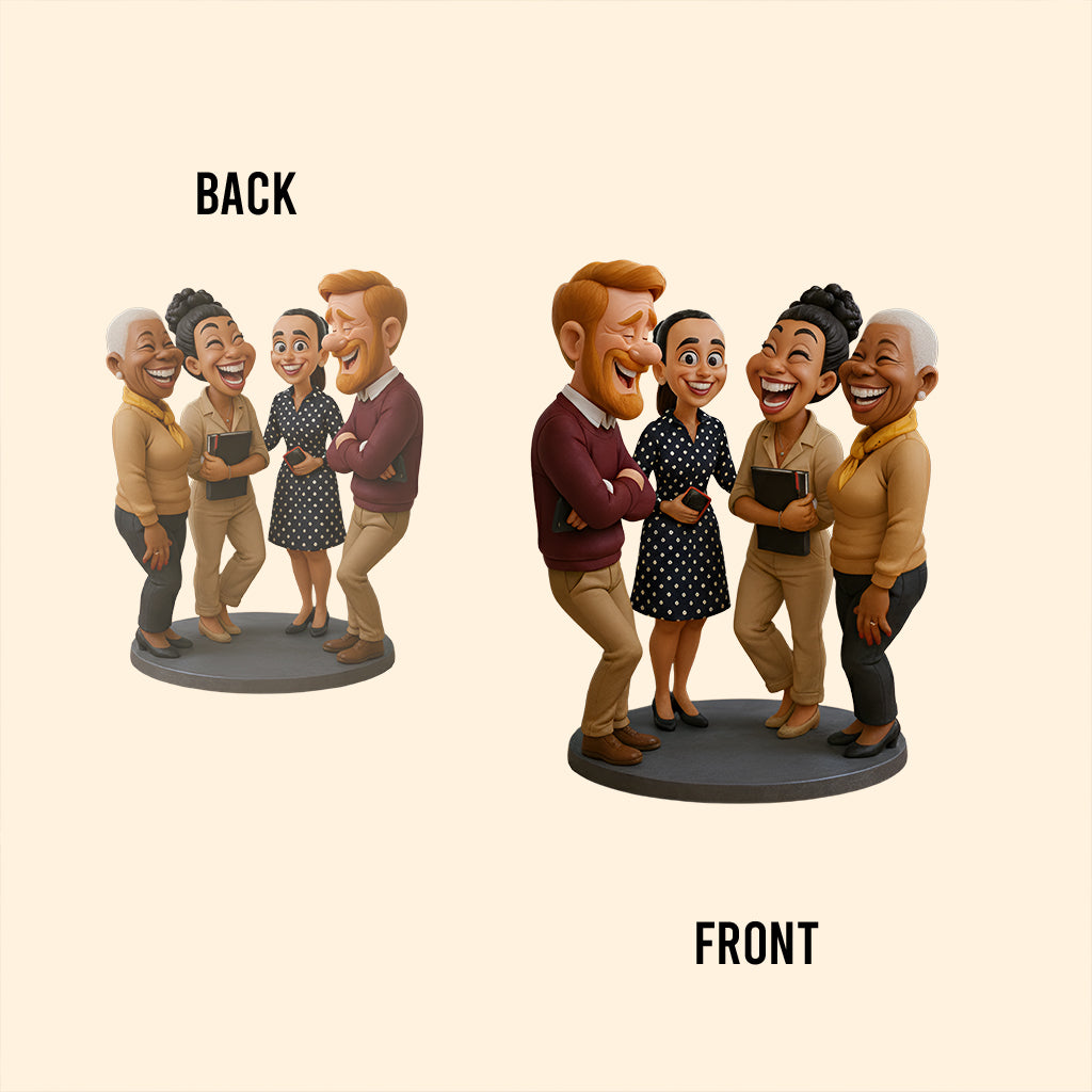 Witziges Geschenk im Karikaturstil – personalisierte Acrylplakette in Sonderform für Kollegen