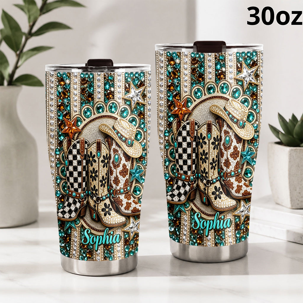 Howdy Western - Personalisierter Cowgirl Becher