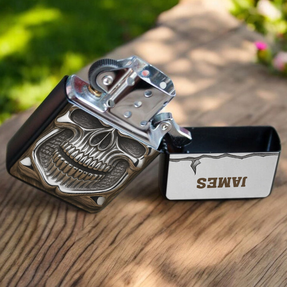 Metallischer Totenkopf – Personalisiertes Totenkopf-Feuerzeug