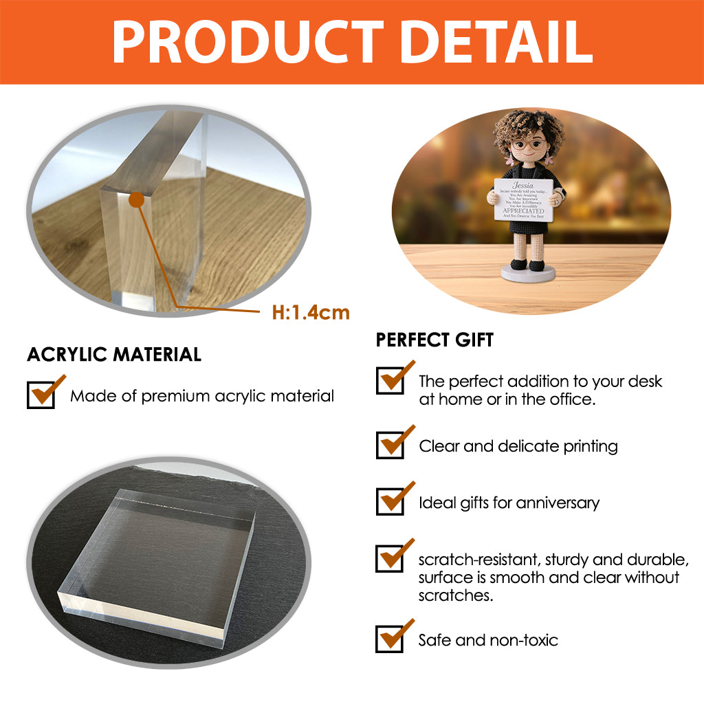 You Make A Difference - Personalized Colleague Custom Shaped Acrylic Plaque