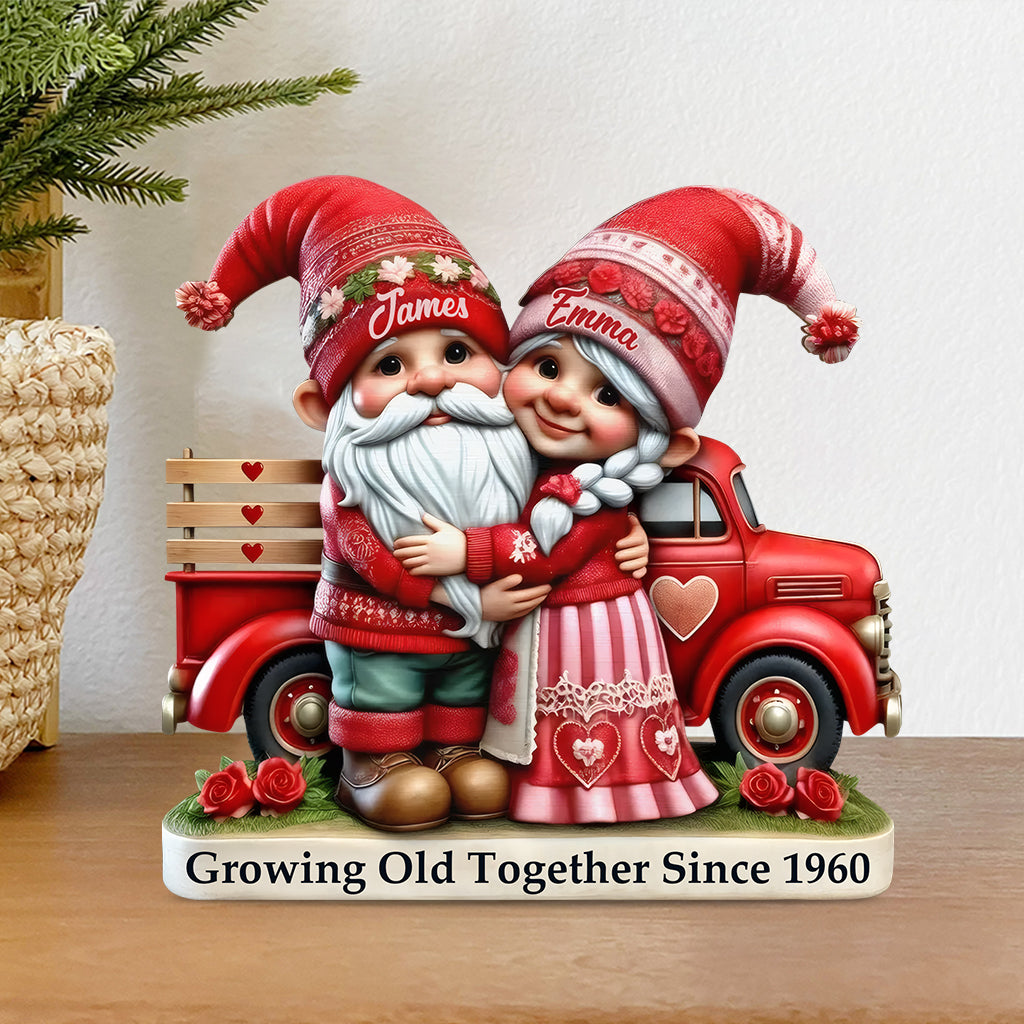 Gnome Couple Truck - Personalized Couple Custom Shaped Acrylic Plaque