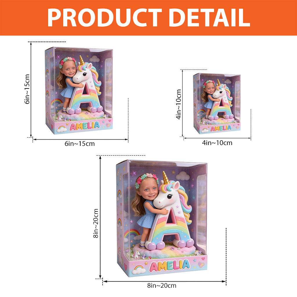 Unicorn Alphabet Letter & Custom Photo - Personalized Kid Custom Shaped Acrylic Plaque