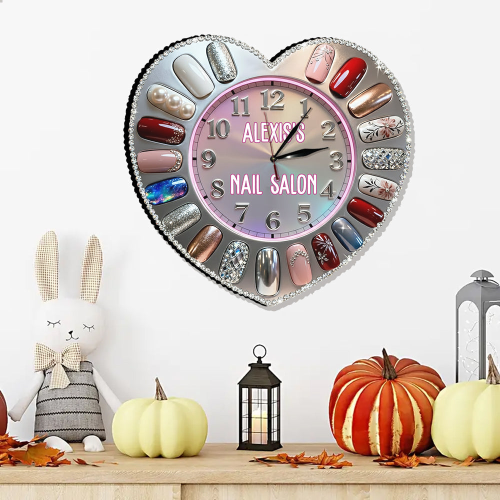 Nail Salon Decor - Personalized Nail Salon LED Light Wall Clock