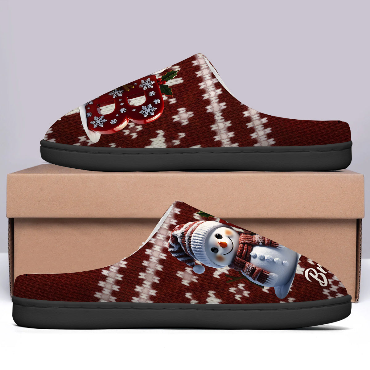 Frohe Weihnachten – Personalisierte Familienpantoffeln