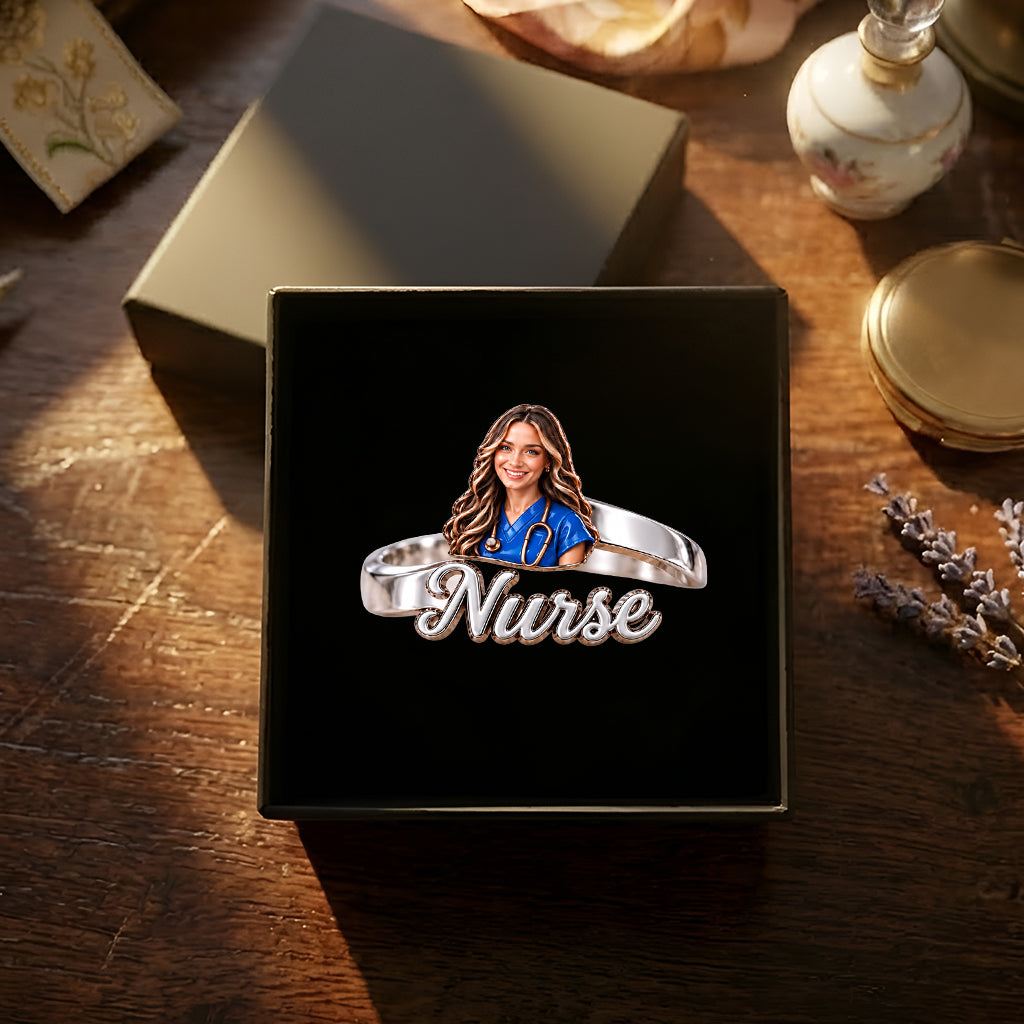 Nurse Life - Personalized Nurse Adjustable Shaped Ring