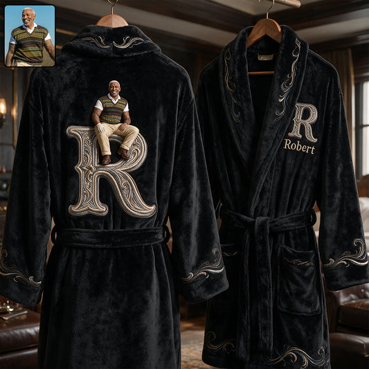 Luxury Initial Monogram - Personalized Couple Pajama Kimono Robe