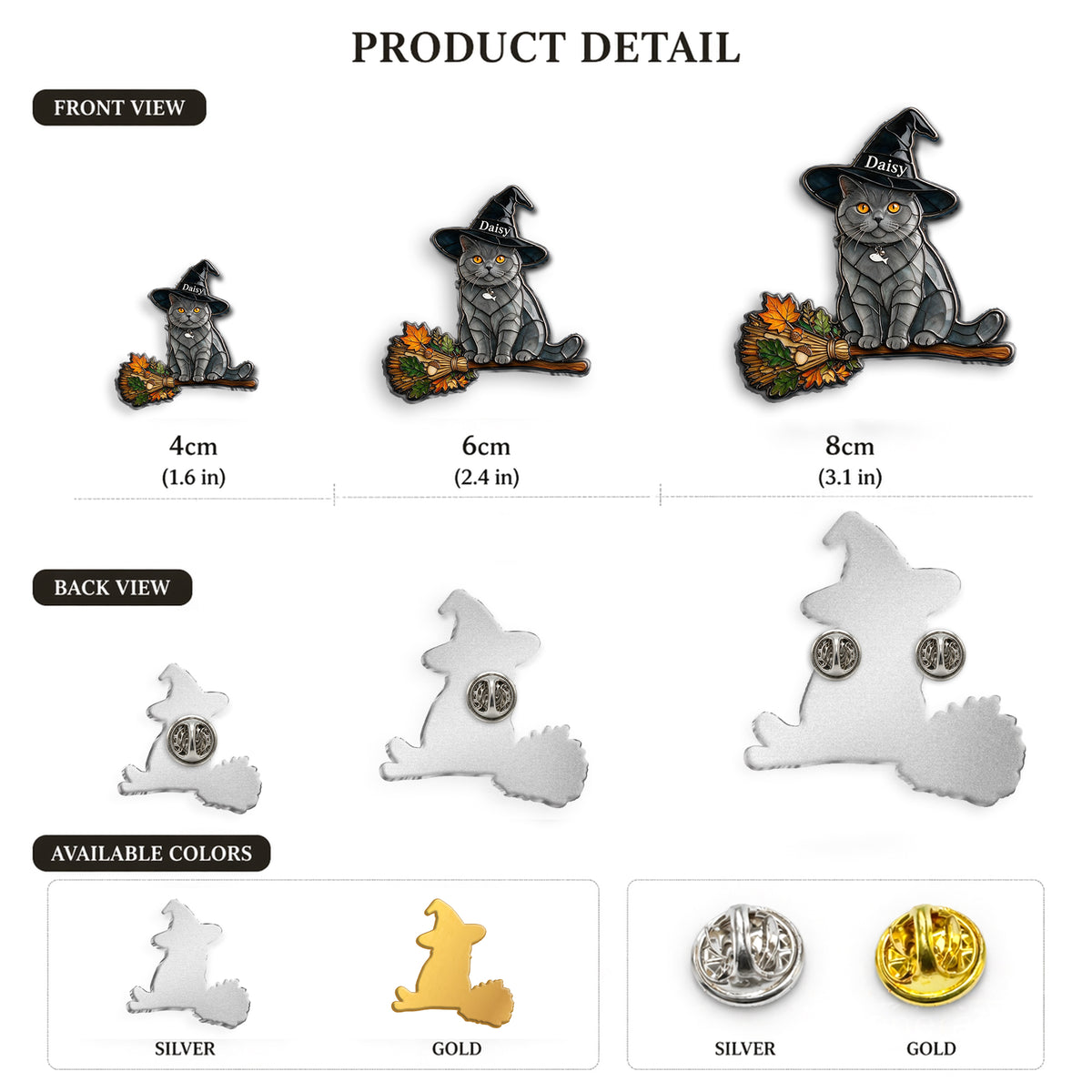 Halloween-Stimmung - Personalisierte Hund 3D Präge-Emaille-Nadel