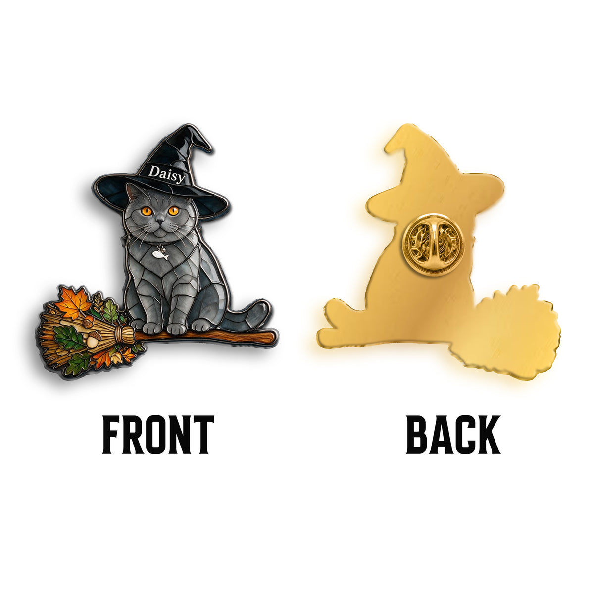 Halloween-Stimmung - Personalisierte Hund 3D Präge-Emaille-Nadel