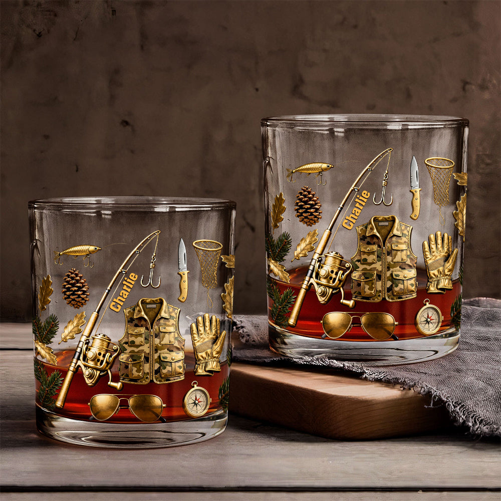 Liebe zum Angeln – personalisiertes Whiskyglas für Angler
