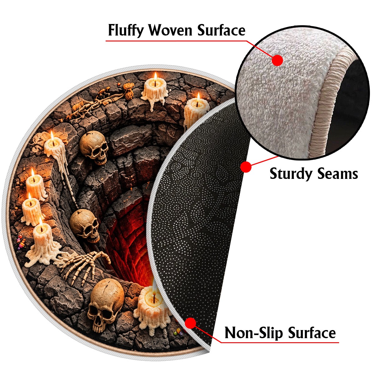 Halloween Vibes - Personalized Skull Non-Slip Tufted Rug