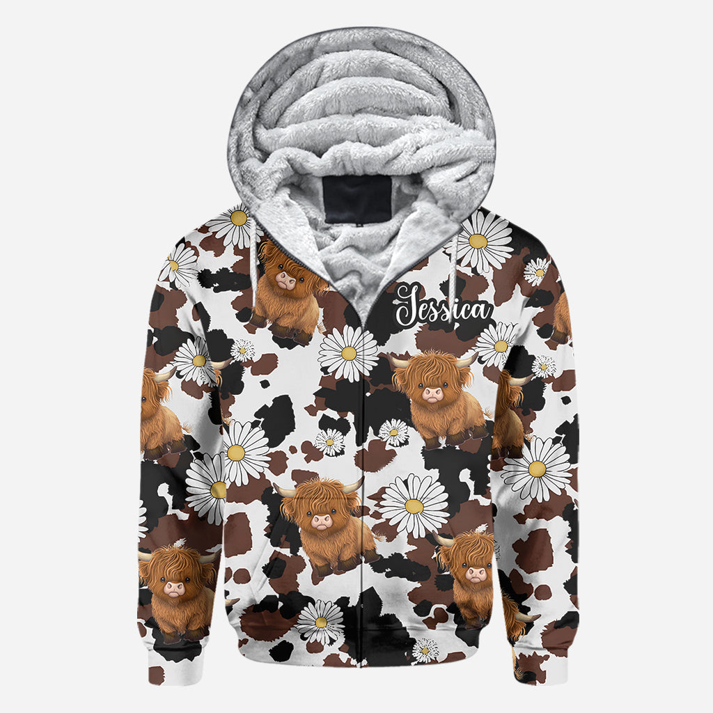 Liebe zum Hochlandrind - Personalisiertes T-Shirt mit Hochlandrind-Print