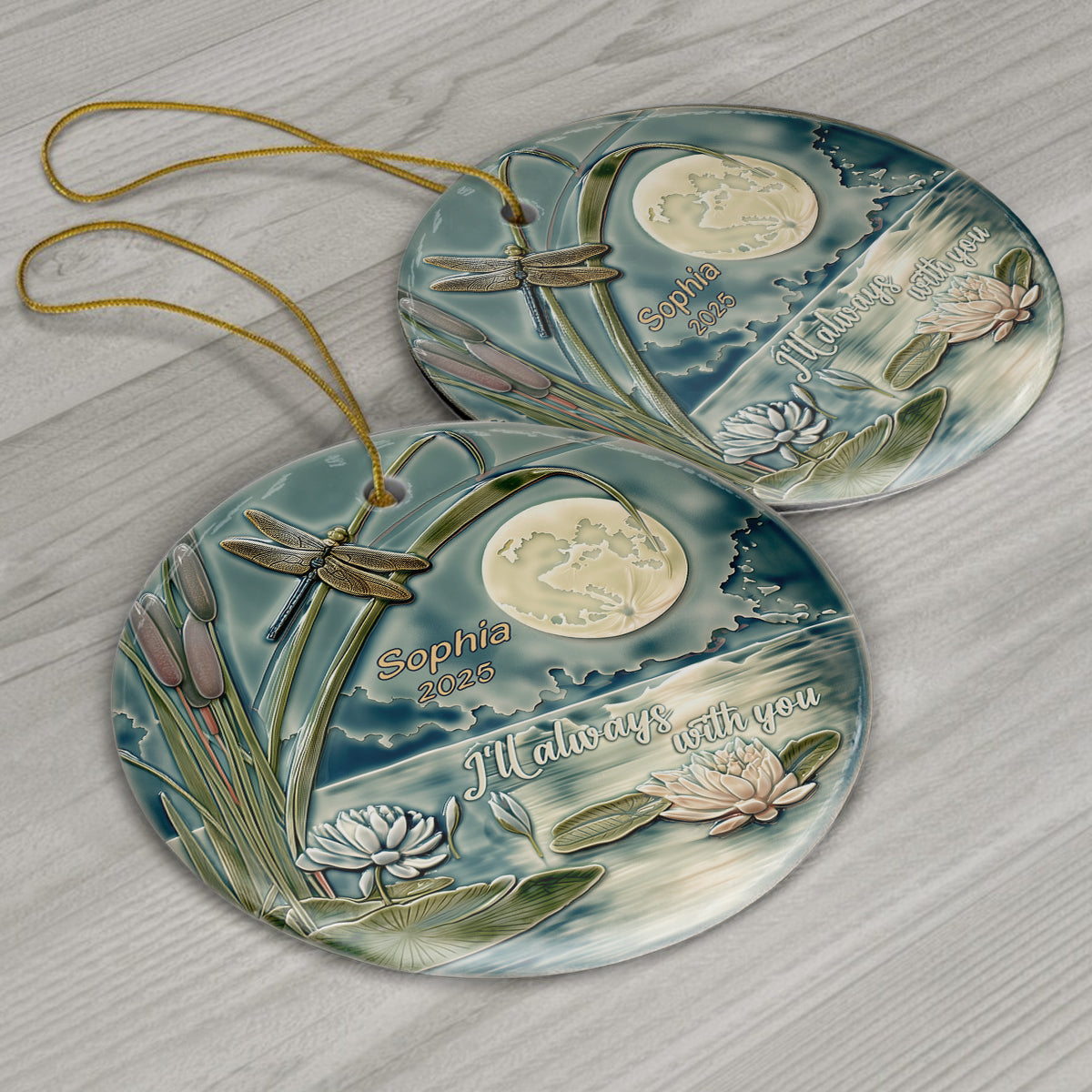 I'll Always With You - Personalized Memorial Ceramic Circle Ornament