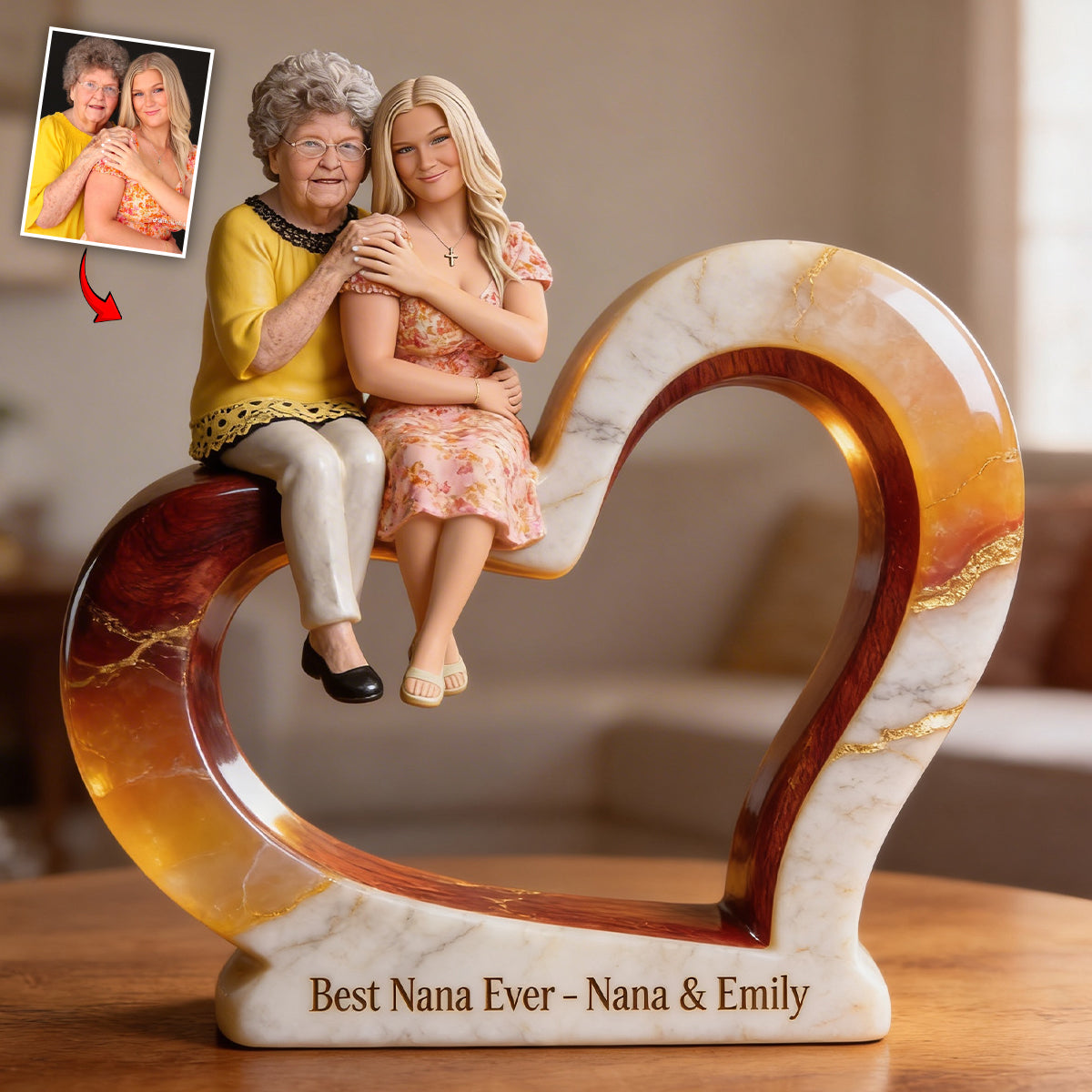 Personalisierte Foto-Plakette für Mama und Oma - Individuelle Acrylplakette