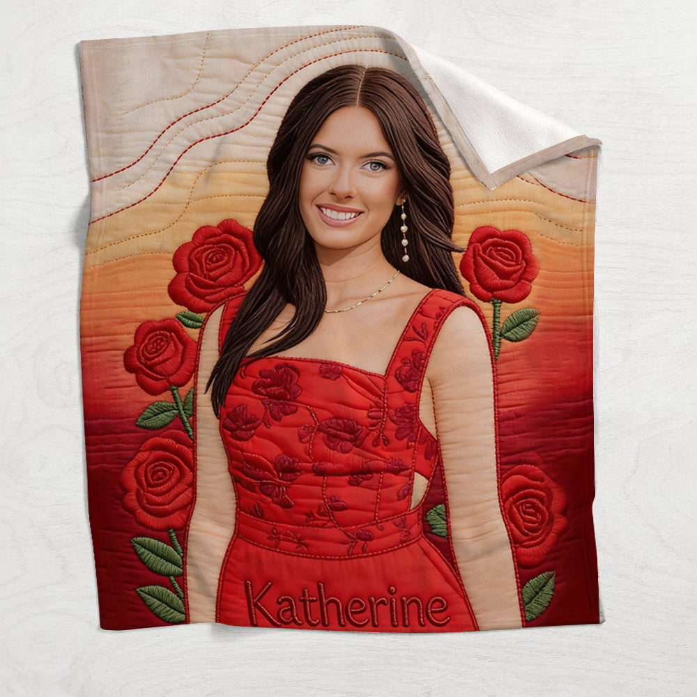 Geburtsblumen-Decke mit Geburtsmonatsblume – personalisierte Geburtsmonats-Blumendecke mit Geburtsmonatsblume (Foto nach Wunsch)