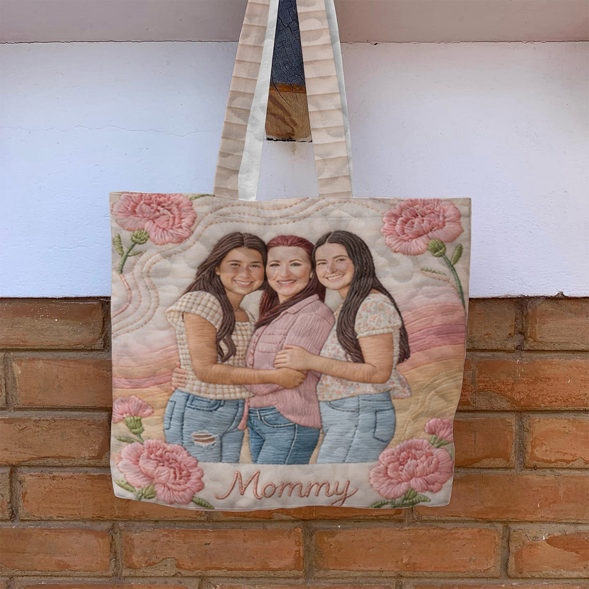 Custom Any Photo Perfect Gift For Mom, Grandma - Personalized Mother Quilted Tote Bag