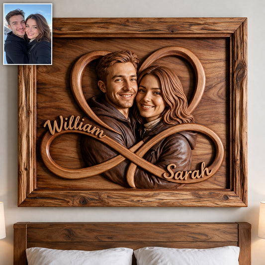 Liebe Dich Unendlich - Personalisierte Holzschild für Paare