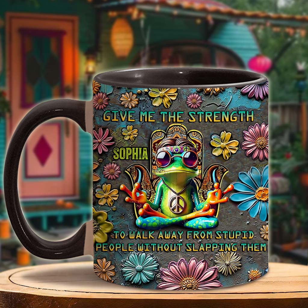 Give Me The Strength - Personalized Hippie Accent Mug