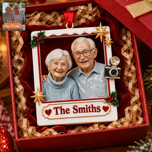 Weihnachtsdekoration, Geschenk für Paare, Weihnachtsgeschenkidee - Personalisierte Premium 3D-Ornament