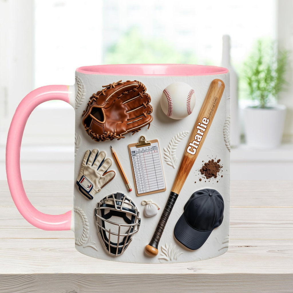 Love Baseball - Personalized Baseball Accent Mug & Coaster