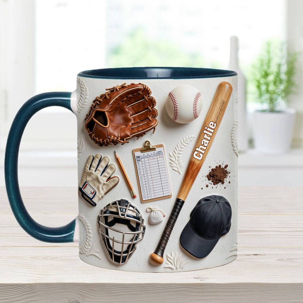 Love Baseball - Personalized Baseball Accent Mug & Coaster