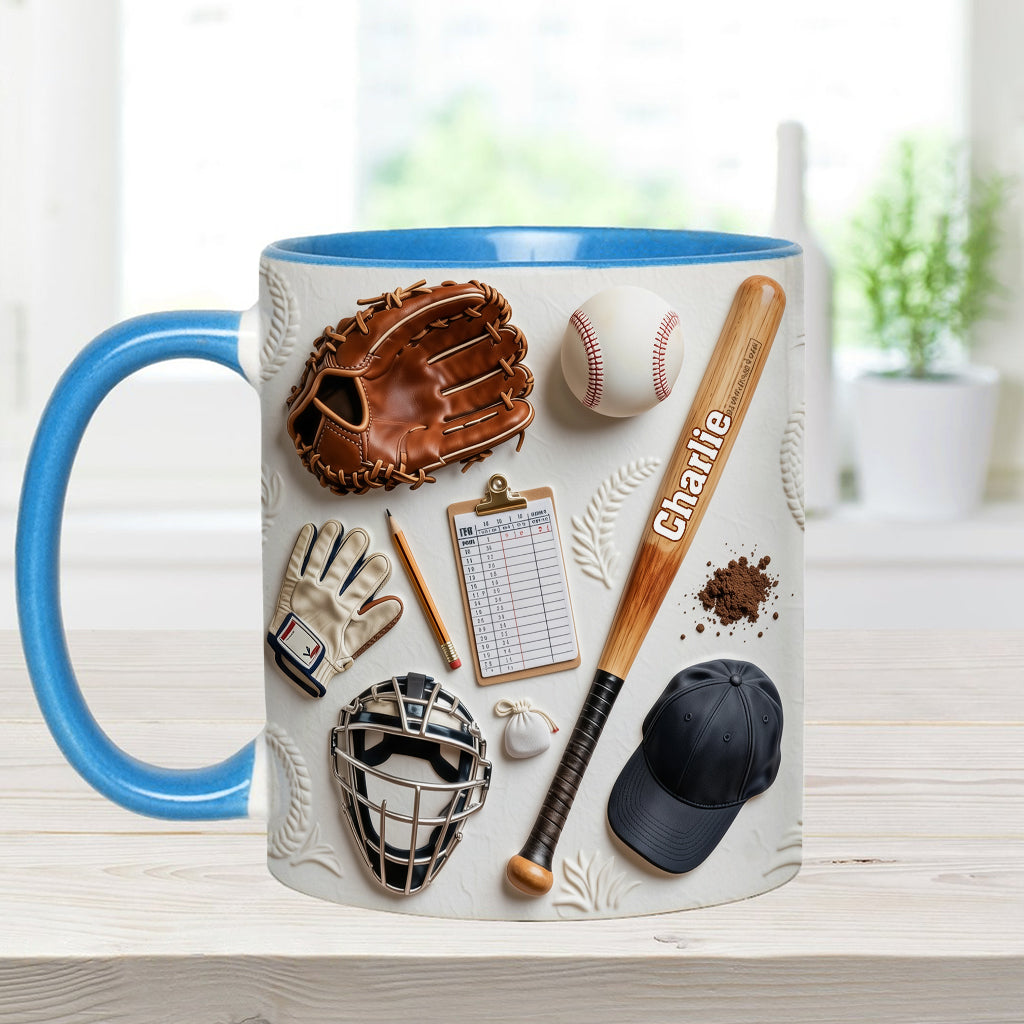 Love Baseball - Personalized Baseball Accent Mug & Coaster