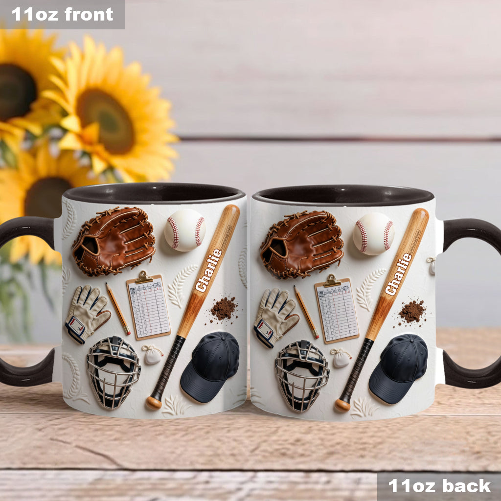 Love Baseball - Personalized Baseball Accent Mug & Coaster