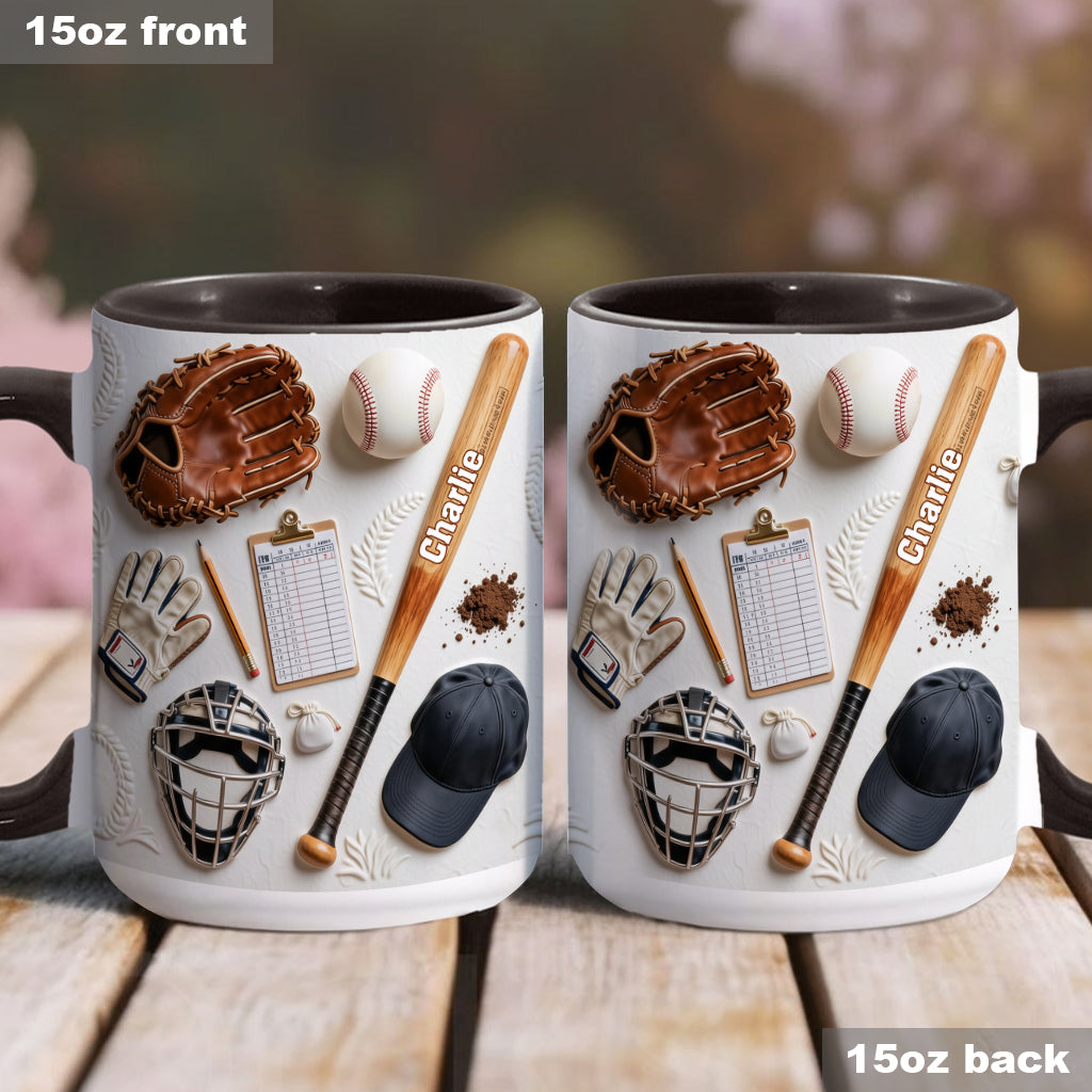 Love Baseball - Personalized Baseball Accent Mug & Coaster