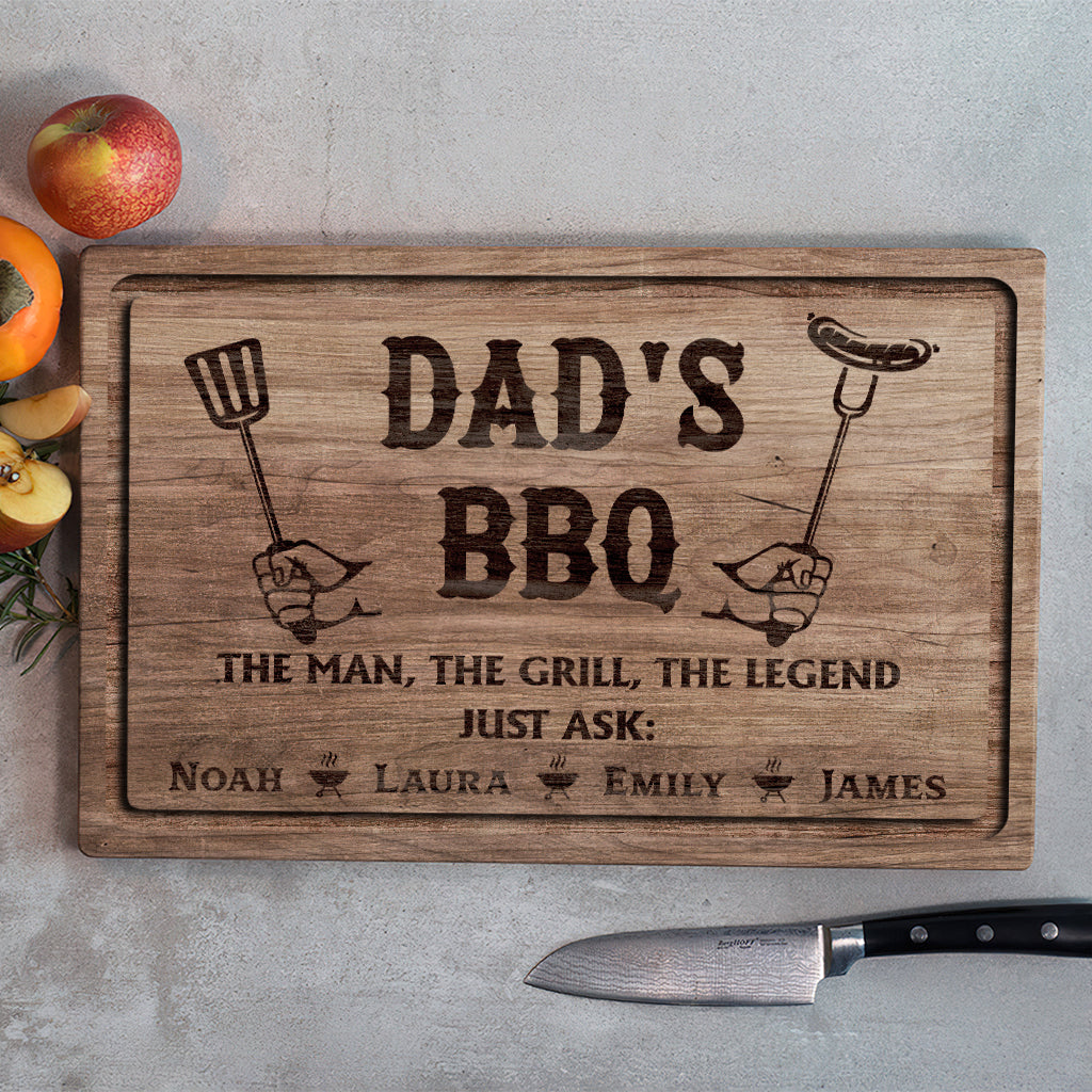 Papas Grillparty – Personalisiertes Schneidebrett für Väter