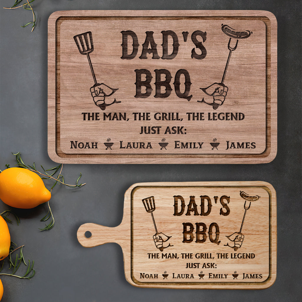 Papas Grillparty – Personalisiertes Schneidebrett für Väter