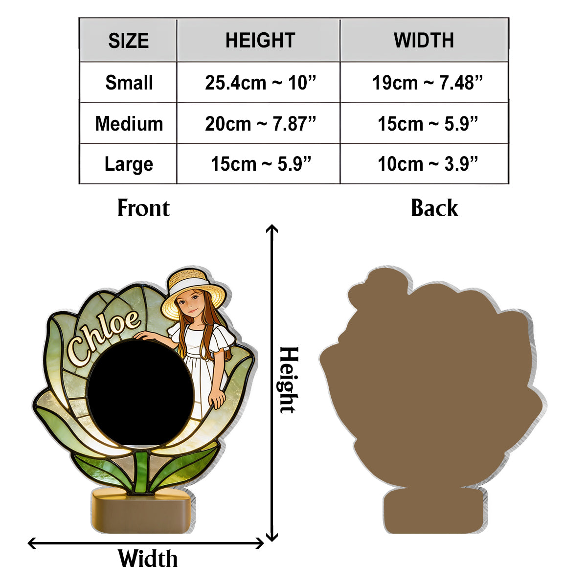 Individuell gestalteter Schreibtischspiegel mit Selbstliebe – nach Foto und Blumen.