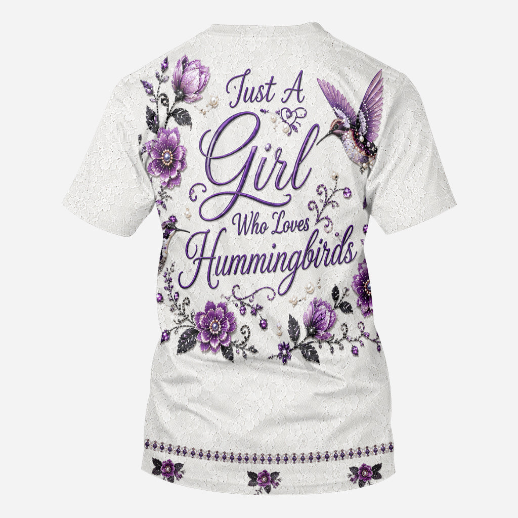 Just A Girl Who Loves Hummingbirds - Personalized Hummingbird All Over Shirt