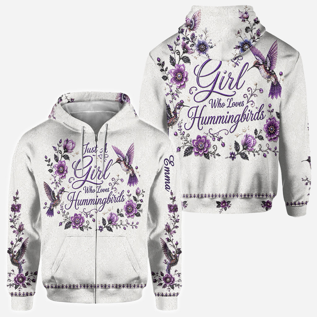 Just A Girl Who Loves Hummingbirds - Personalized Hummingbird All Over Shirt