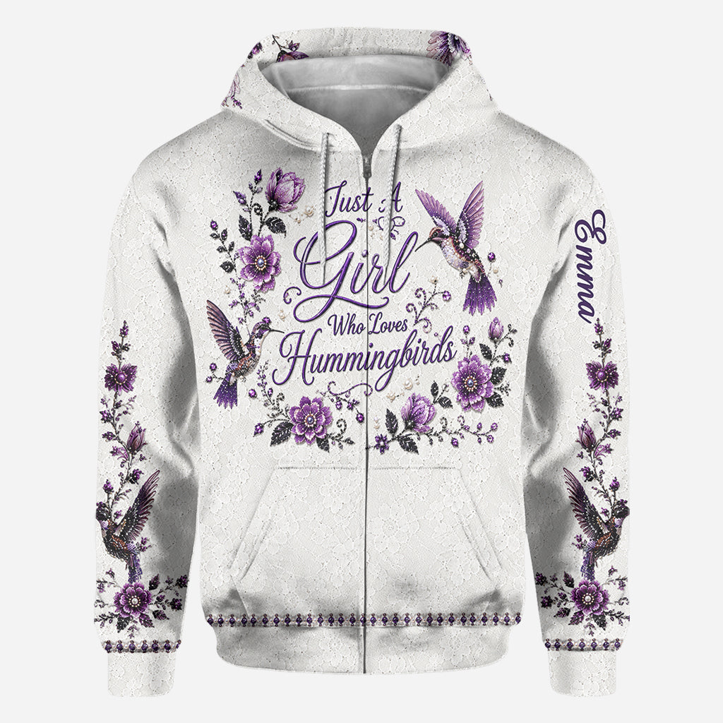 Just A Girl Who Loves Hummingbirds - Personalized Hummingbird All Over Shirt