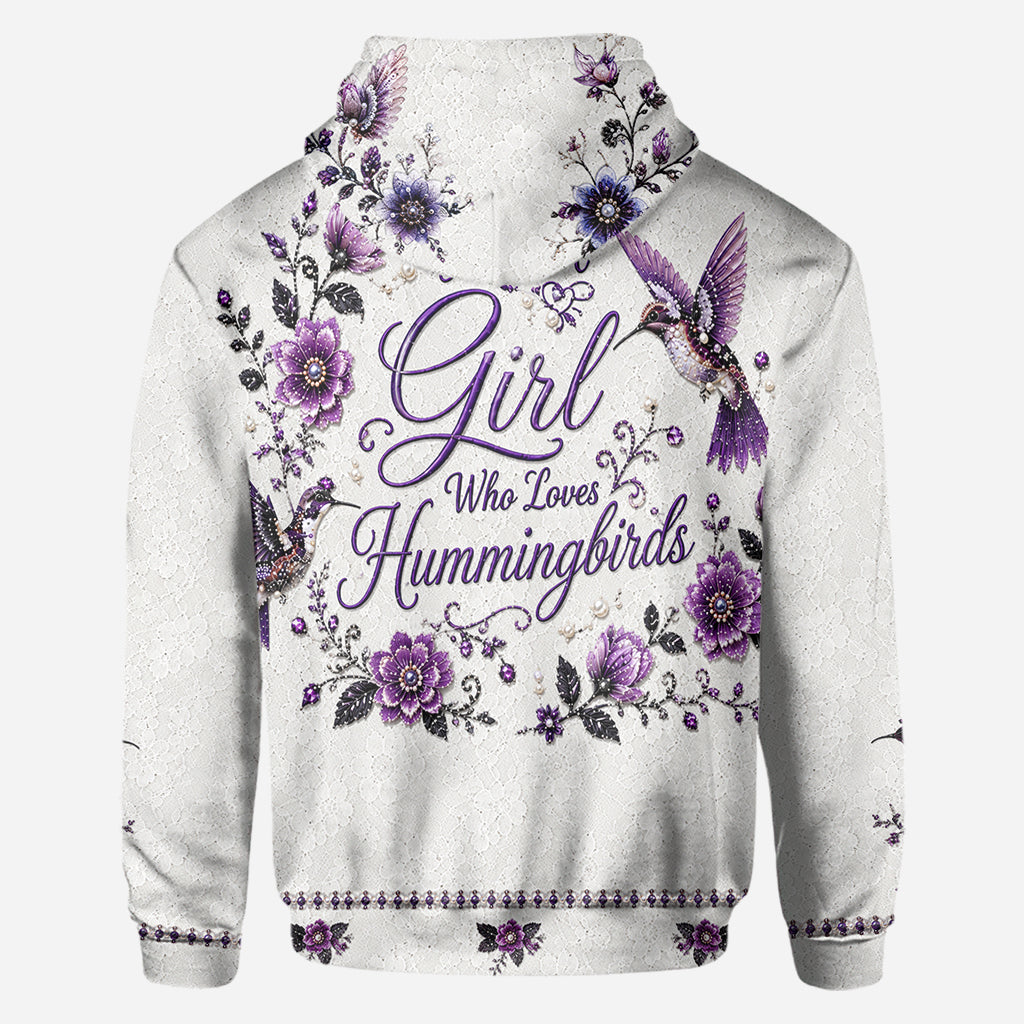 Just A Girl Who Loves Hummingbirds - Personalized Hummingbird All Over Shirt