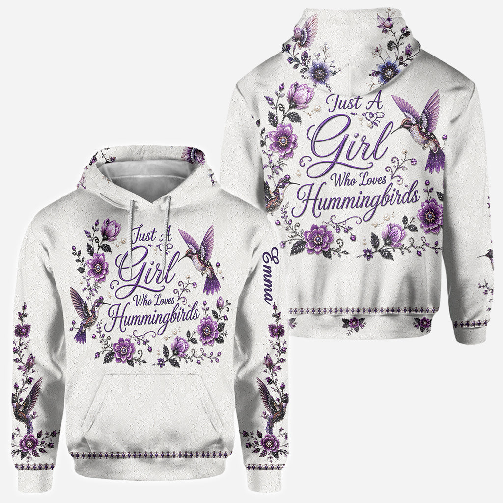 Just A Girl Who Loves Hummingbirds - Personalized Hummingbird All Over Shirt