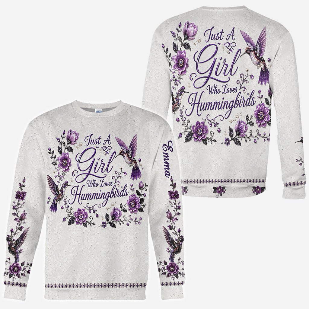 Just A Girl Who Loves Hummingbirds - Personalized Hummingbird All Over Shirt
