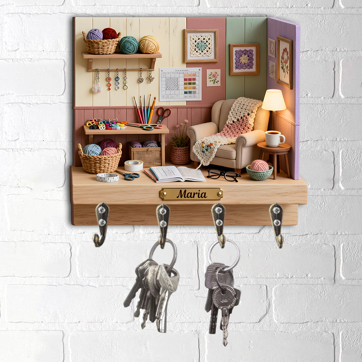 Love Crocheting - Personalized Crocheting Custom Shaped Hanging Rack