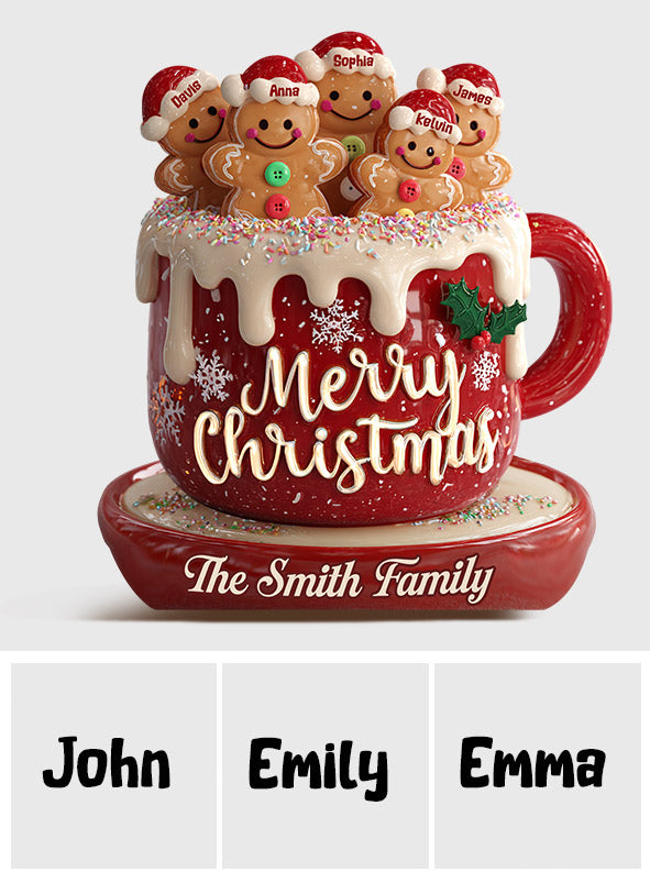 Merry Christmas - Personalized Family Custom Shaped Acrylic Plaque