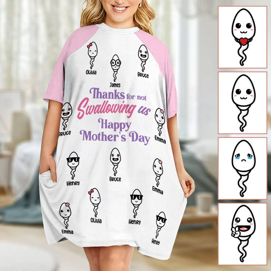 Danke Mama – Personalisiertes Schlafshirt-Kleid für Mütter