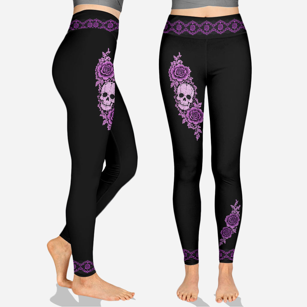 Floral Skull - Personalisierter Skull Hoodie und Leggings