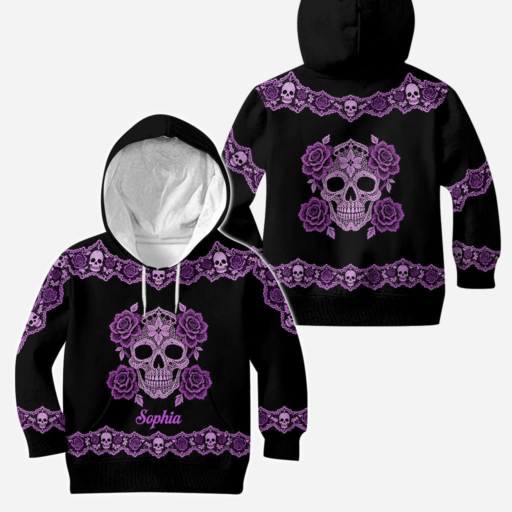 Floral Skull - Personalisierter Skull Hoodie und Leggings