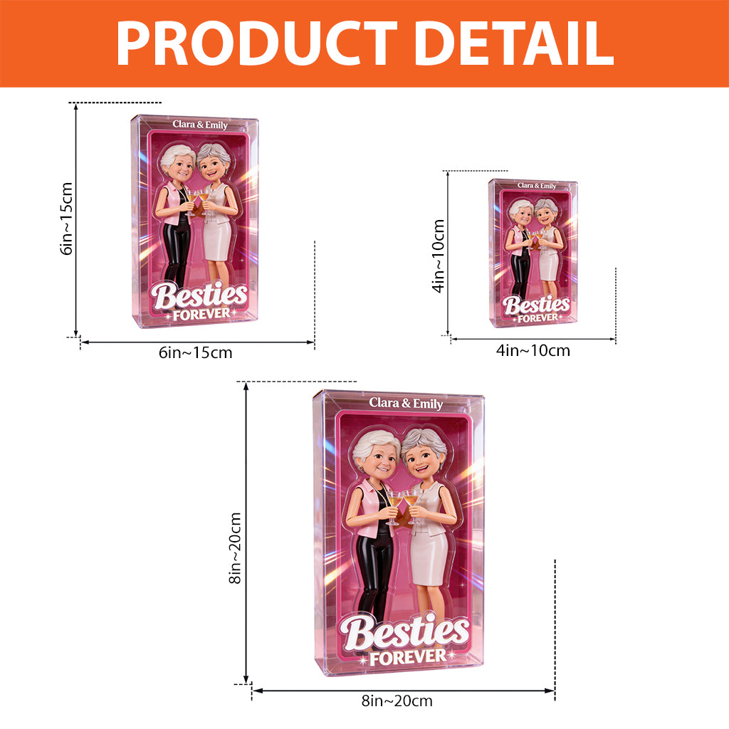 Bestie Gift, Doll-Style - Personalized Bestie Custom Shaped Acrylic Plaque