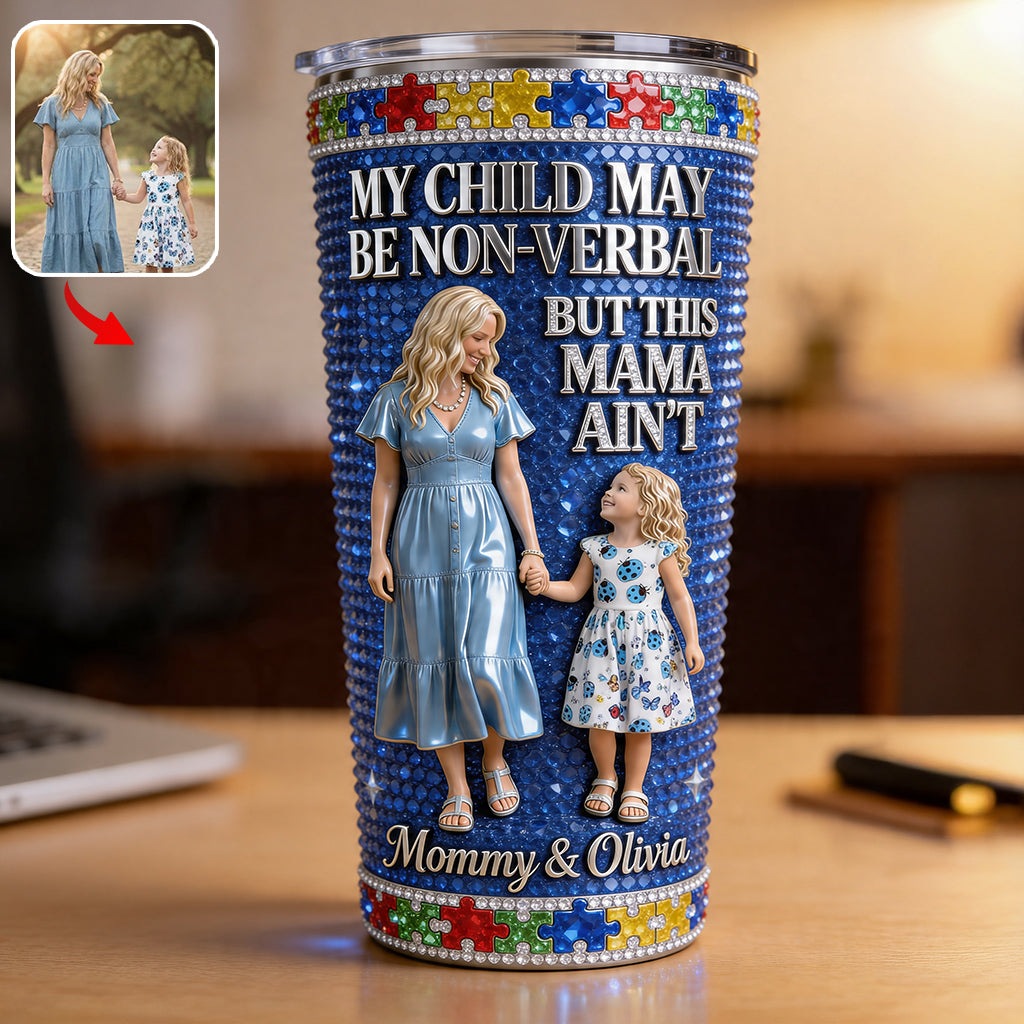 Spritziger blauer Puzzle - Personalisierter Autism Awareness Becher