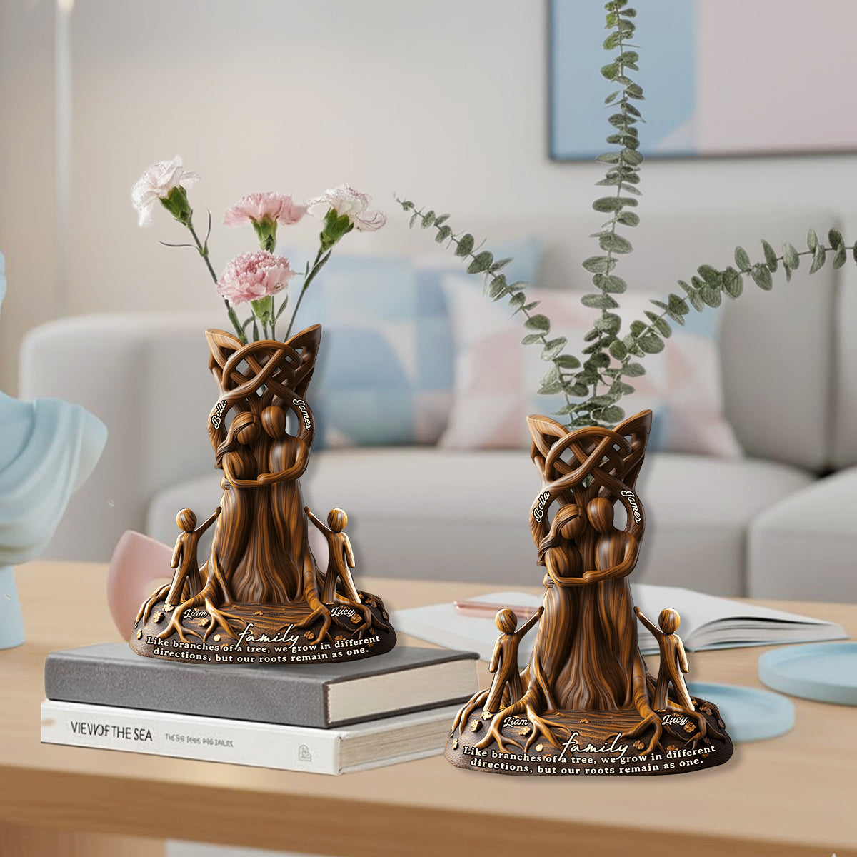 Our Roots Remain As One Perfect Gift For Your Family Members - Personalized Family Custom Shape Acrylic Flower Vase