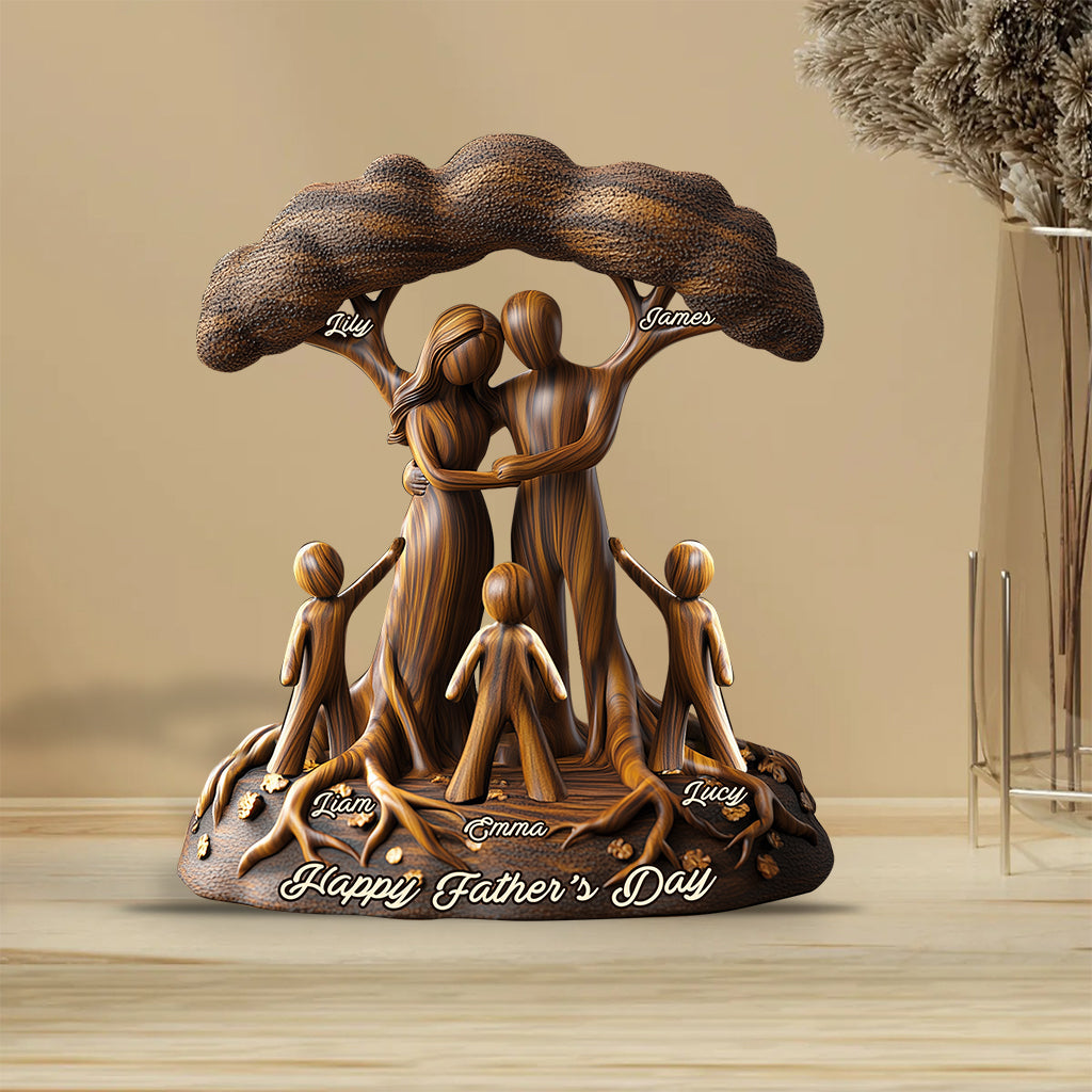 To Us You're The World - Personalized Father Custom Shaped Plaque