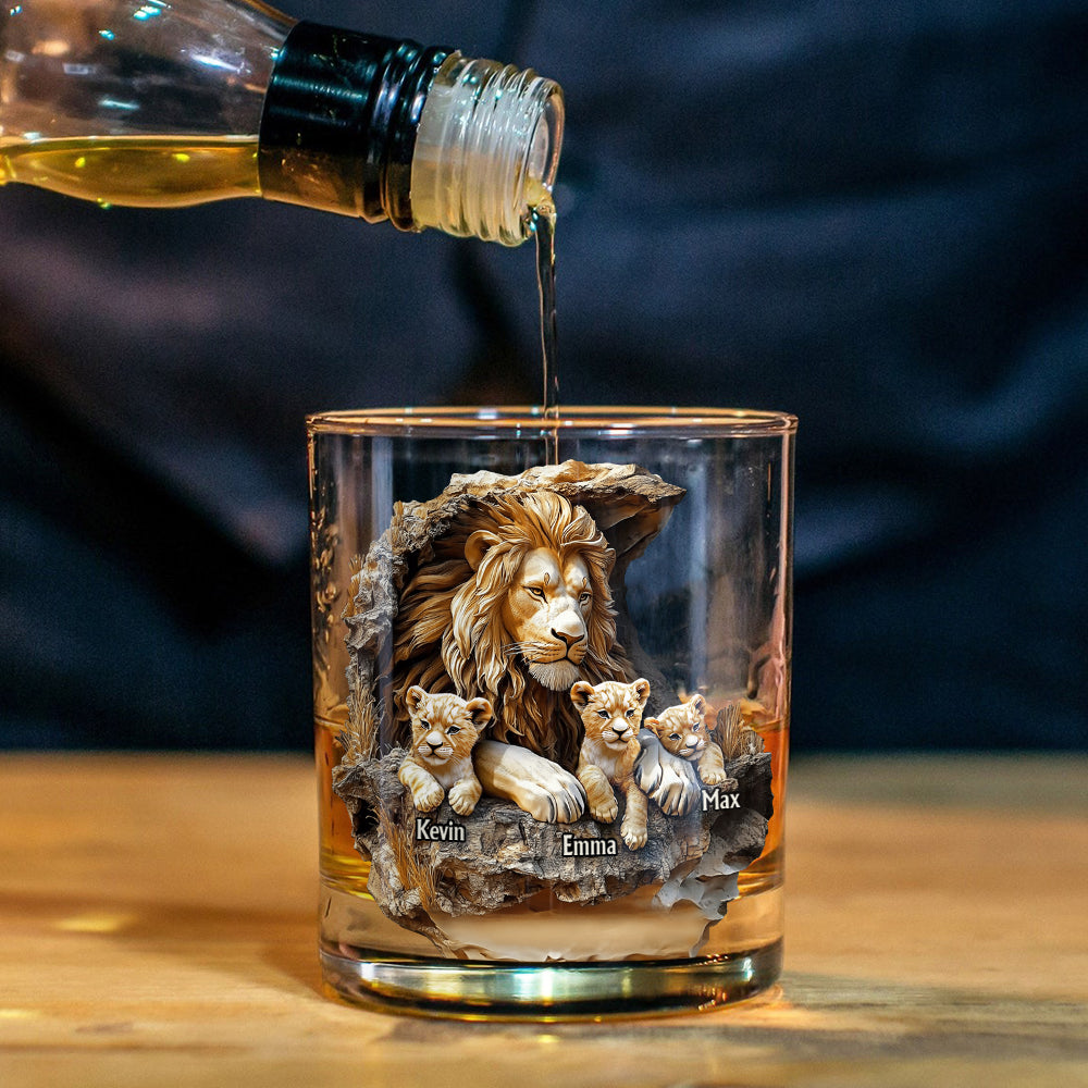 Bester Papa im Wildnisland – Personalisiertes Whiskeyglas für Väter